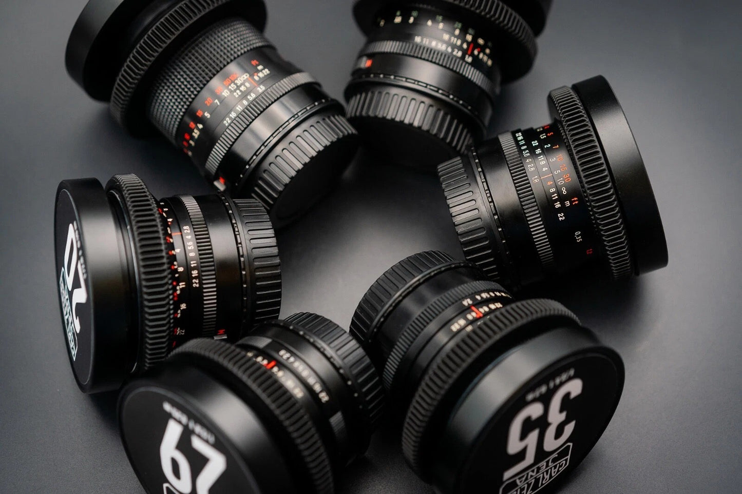 Carl Zeiss Jenas Lens Set E Mount 20, 29, 35, 50, 80, 135mm