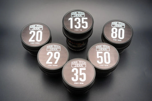Carl Zeiss Jenas Lens Set E Mount 20, 29, 35, 50, 80, 135mm