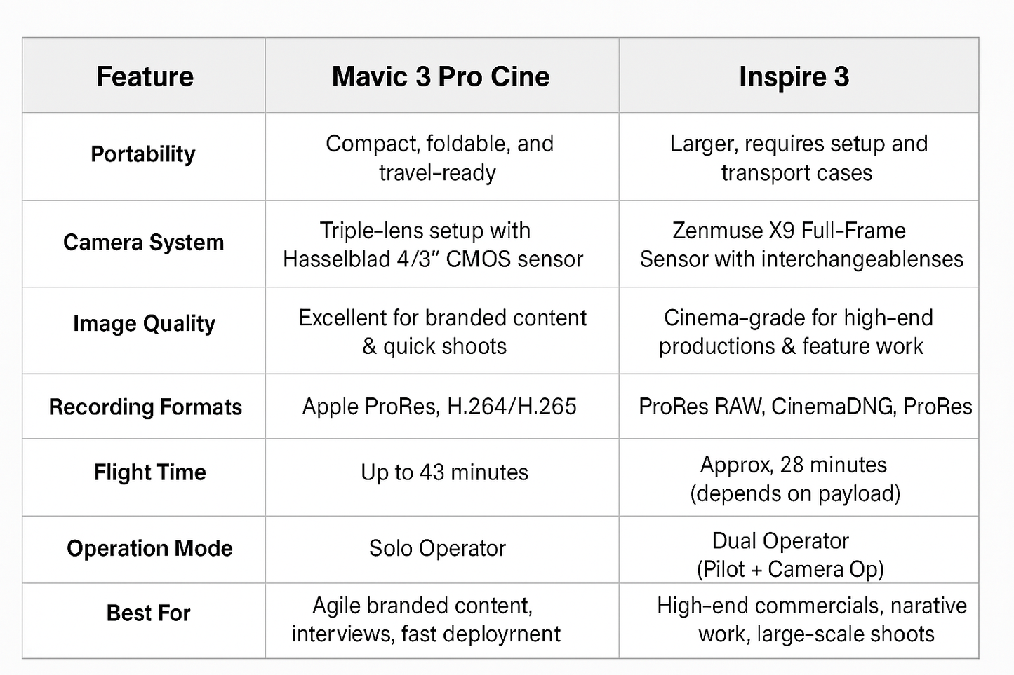 Mavic 3 Pro Cine + Operator Hire